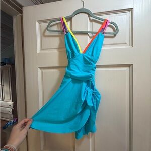 POPVIL Vibrant Blue Women's One Piece Swimsuit